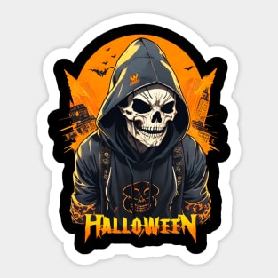 Skull Halloween hip hop rap rapper Sticker